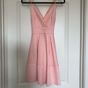 Peach and White Stripped Dress